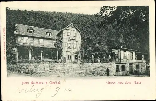 Ak Goslar in Niedersachsen, Hotel Waldhaus im Okertal, Terrasse
