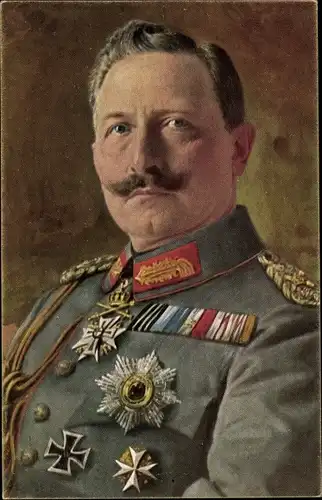 Ak Kaiser Wilhelm II., Portrait in Uniform, Orden