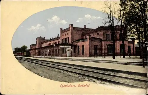 Ak Tschernyschewskoje Eydtkau Eydtkuhnen Ostpreußen, Bahnhof, Gleisseite