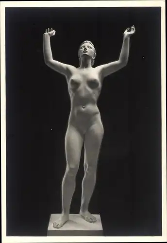 Ak Plastik von Arno Breker, Eos, stehender Frauenakt, erhobene Arme