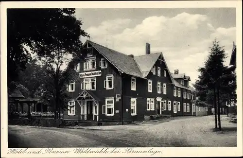 Ak Braunlage im Oberharz, Hotel und Pension Waldmühle