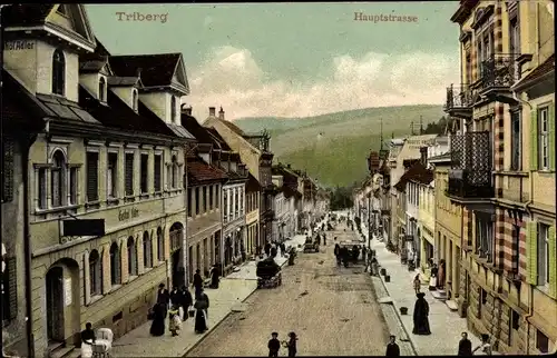 Ak Triberg im Schwarzwald, Hauptstraße, Gasthof, Geschäfte, Passanten