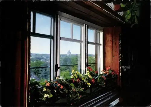 Ak Lich in Hessen, Blick aus dem Hardtberggarten, Licher Privatbrauerei Ihring Melchior