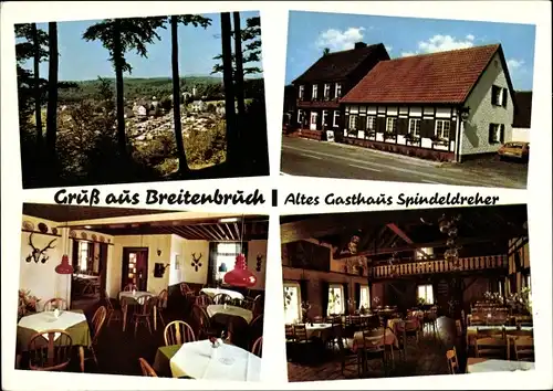 Ak Breitenbruch Arnsberg im Sauerland, Gasthaus Spindeldreher, Außen- u. Innenansicht, Inh. E. König