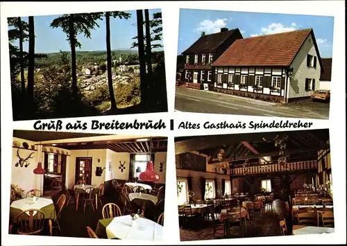 Ak Breitenbruch Arnsberg im Sauerland, Gasthaus Spindeldreher, Außen- u. Innenansicht, Inh. E. König