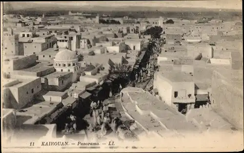 Ak Kairouan Tunesien, Panoramablick auf die Stadt