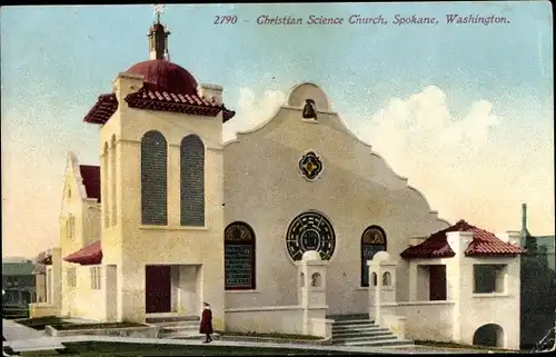 Ak Spokane Washington USA, Christian Science Church, street view