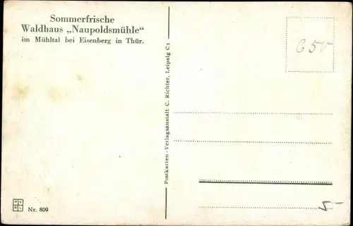 Ak Eisenberg in Thüringen, Waldhaus Naupoldsmühle 