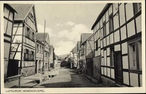 Ak Heimbach in der Eifel, Straßenpartie, Fachwerkhäuser