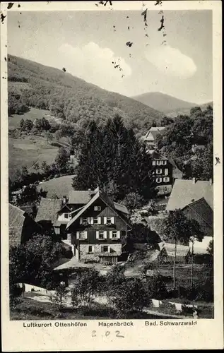 Ak Ottenhöfen im Schwarzwald, Hagenbrück, Pension, Teilansicht der Ortschaft