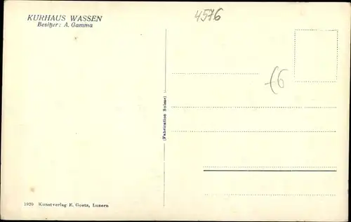 Ak Wassen Kt. Uri Schweiz, Kurhaus, Bes. A. Gamma