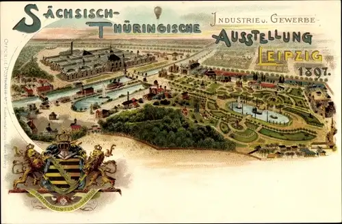 Litho Leipzig, Sächsisch-Thüringische Industrie- und Gewerbeausstellung 1897, Wappen
