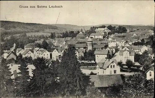 Ak Solms im Lahn Dill Kreis, Vogelschau auf den Ort