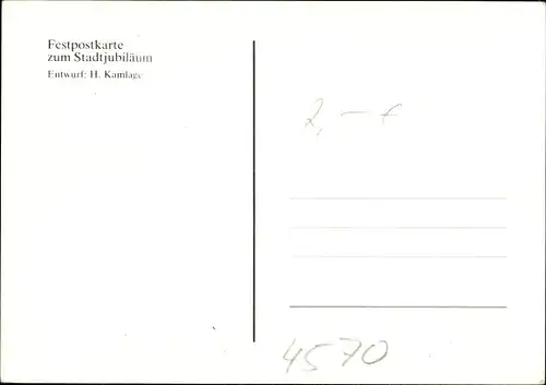 Künstler Ak Kamlage, H., Quakenbrück in Niedersachsen, 750. Stadtjubiläum, 1235-1985