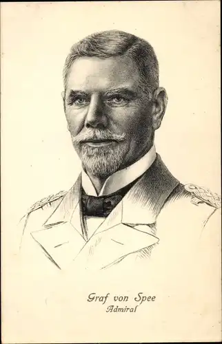 Künstler Ak Vizeadmiral Graf von Spee, Portrait, Kaiserliche Marine, Stengel 49180