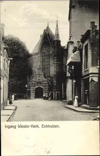 Ak Enkhuizen Nordholland Niederlande, Ingang Wester Kerk, Kirchenportal