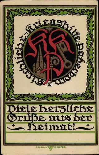 Künstler Ak Kirchliche Kriegshilfe Paderborn, Kriegsgefangenen Heimkehrkarte No. 6