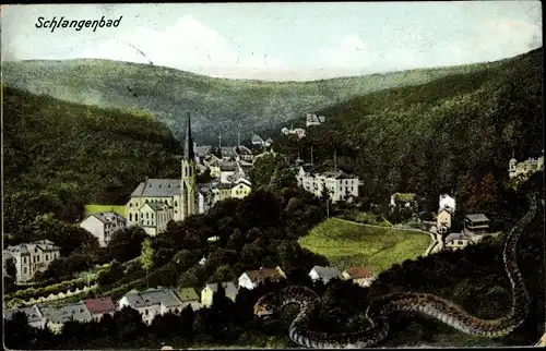 Ak Schlangenbad im Taunus Hessen, Blick auf den Ort