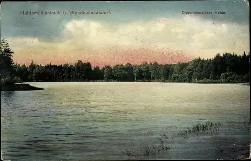 Ak Karsdorf Rabenau im Erzgebirge, Heidemühlenteich, Dippoldiswaldaer Heide