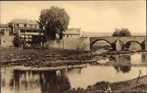 Ak Echternacherbrück Rheinland Pfalz, Hotel Bitburger Hof, Bes. A. Wagner, Brücke