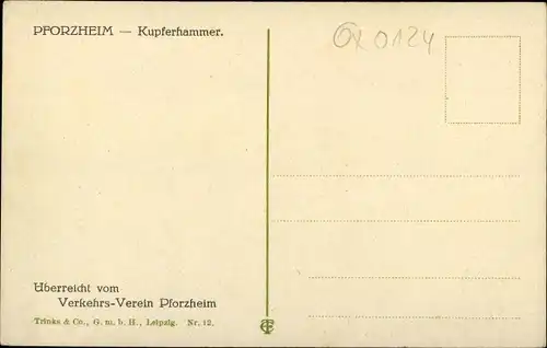 Ak Pforzheim im Schwarzwald, Haus Kupferhammer, Außenansicht, Wald, Bach