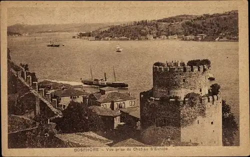 Ak Konstantinopel Istanbul Türkei, Bosphore, Vue prise de Château d'Europe