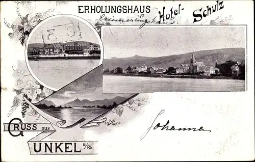 Ak Unkel Rheinland Pfalz, Hotel Schulz, Stadtpanorama