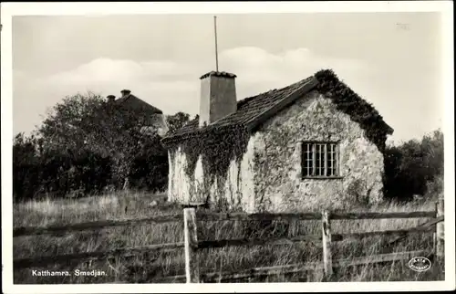 Ak Katthammarsvik Gotland Schweden, Smedjan, Außenansicht