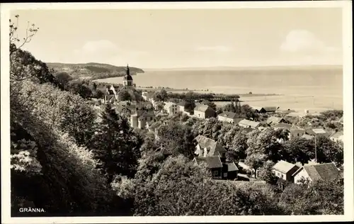 Ak Gränna Schweden, Kirche, Panorama vom Ort