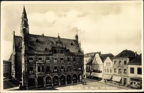 Ak Bocholt im Münsterland, Markt, Rathaus