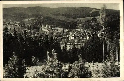 Ak Georgenthal in Thüringen, Wald, Wohnhäuser, Landschaft, Berge