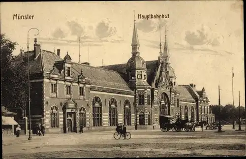 Ak Münster in Westfalen, Hauptbahnhof