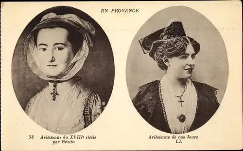 Ak En Provence, Arlésienne du XVIIIe siècle, Arlésienne de nos Jours