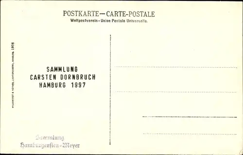 Ak Hamburg, Große Michaeliskirche, Uhrenturm, Passanten