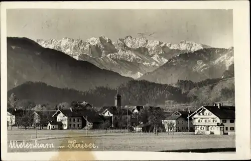 Foto Ak Mietenkam Grassau im Chiemgau, Panoramaansicht mit Kaiser