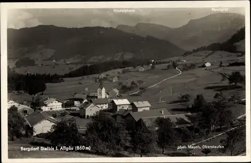 Ak Steibis Oberstaufen Oberallgäu, Panorama vom Ort m. Rindalphorn u. Hochgrat