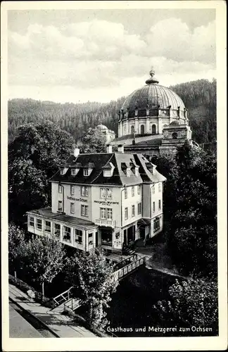 Ak St. Blasien im Südschwarzwald, Gasthaus zum Ochsen, Bes. F. Flum, Dom 