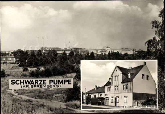 Ak Schwarze Pumpe Spremberg in der Lausitz, HO Gaststätte, Fabrikgelände Ak Schwarze Pumpe Spremberg in der Lausitz, HO Gaststätte, Fabrikgelände