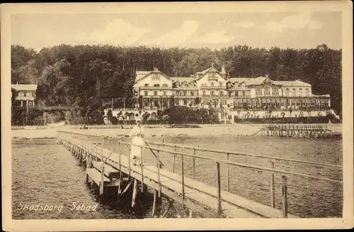 Ak Skodsborg Rudersdal Dänemark, Seebrücke