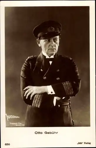 Ak Schauspieler Otto Gebühr, Portrait in Kapitänsuniform, Amag 655
