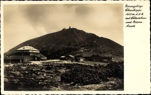 Ak Malá Úpa Kleinaupa Reg. Königsgrätz, Panorama m. Riesenbaude, Schlesierhaus