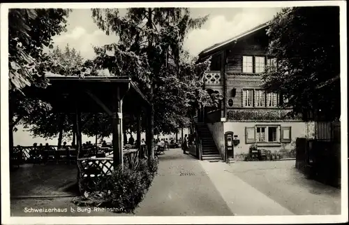 Ak Trechtingshausen in Rheinland Pfalz, Burg Rheinstein, Schweizerhaus, Bes. Franz Carl Jung