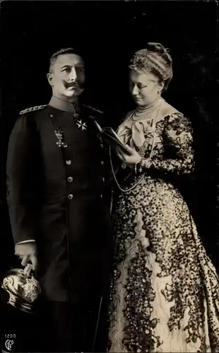 Ak Kaiser Wilhelm II. von Preußen, Kaiserin Auguste Viktoria, Portrait, Liersch 1200