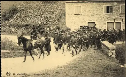 Ak Armée belge, Infanterie de ligne, belgische Soldaten in Uniformen, Infanterie