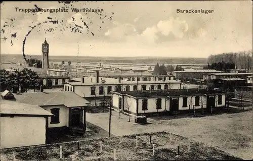 Ak Poznań Posen, Truppenübungsplatz Warthelager, Barackenlager
