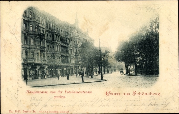 Ansichtskarte Schöneberg -Berlin Hauptstraße, Ecke Maxstraße 1901 Nr