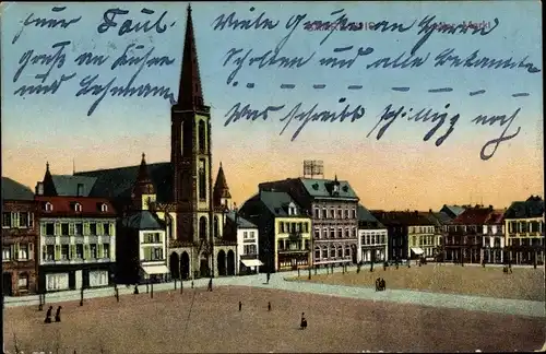 Ak Saarlouis im Saarland, Großer Markt, Kirche