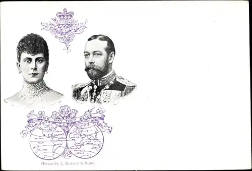 Ak King George V., König Georg V. von England, Mary of Teck