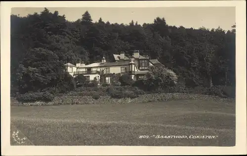 Ak Coniston Cumbria England, Brantwood, Herrenhaus