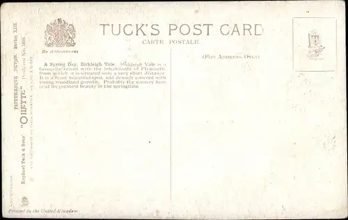 Künstler Ak Devon England, Bickleigh Vale, A Spring Day, Tuck Series XIII. Nr. 7858